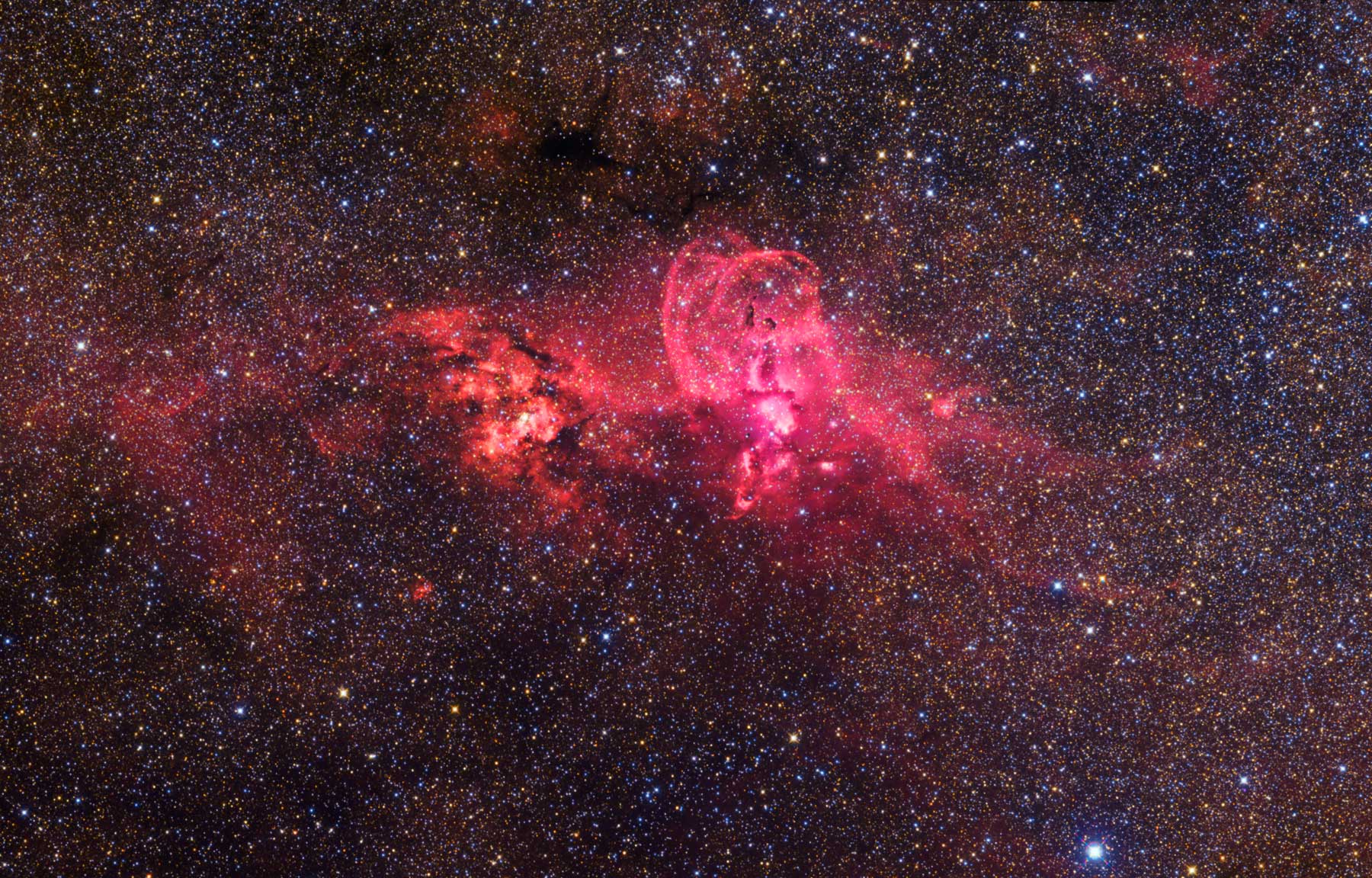 NGC 3603 and NGC 3576 Carina
