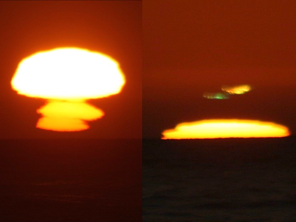 Interesting mirage and Green Flash