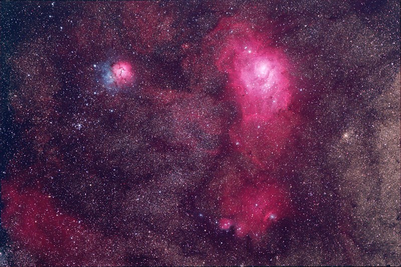 Trifid and Lagoon Nebulas