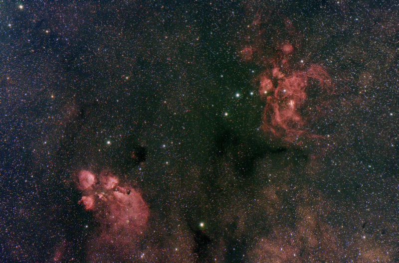 Cats Paw and NGC6357 Nebulas
