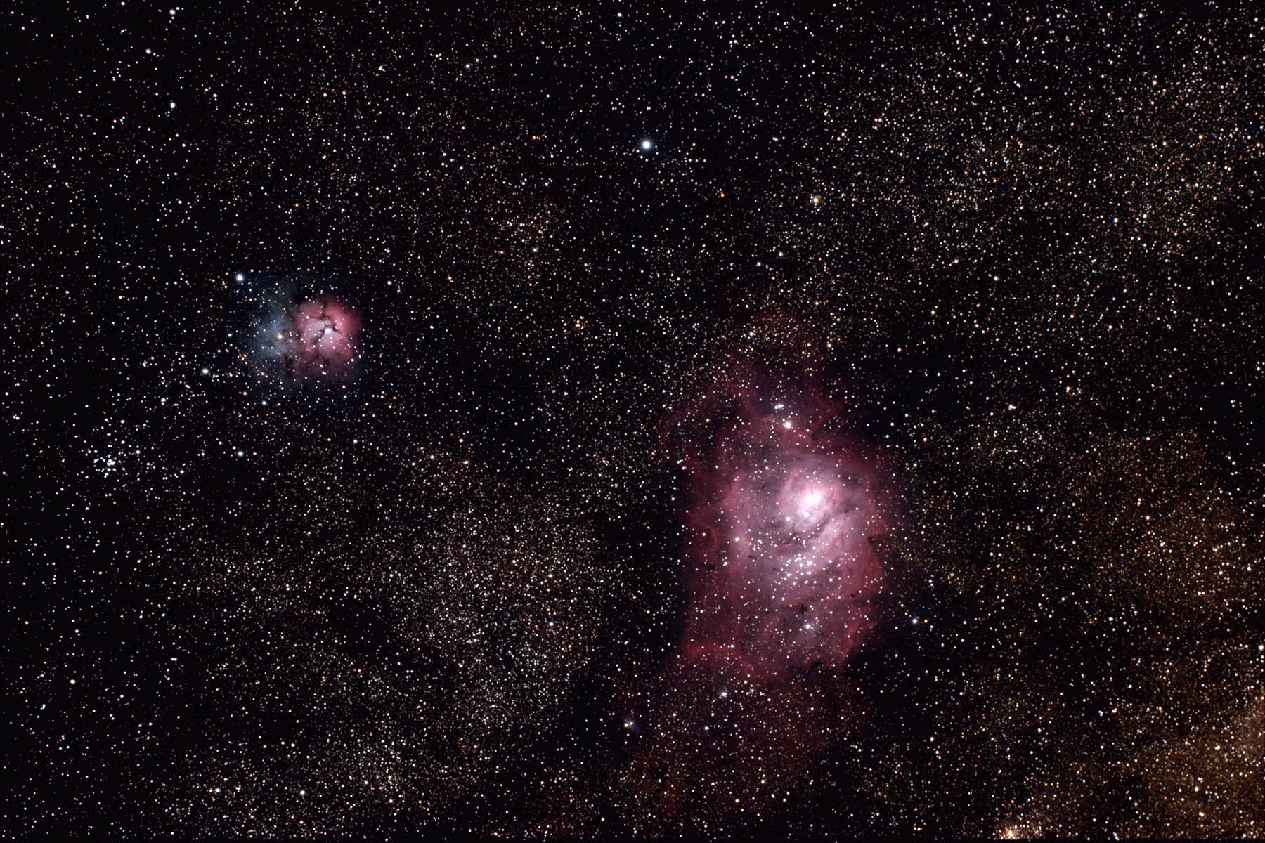 M8 and M20 Trifid and Lagoon Nebula