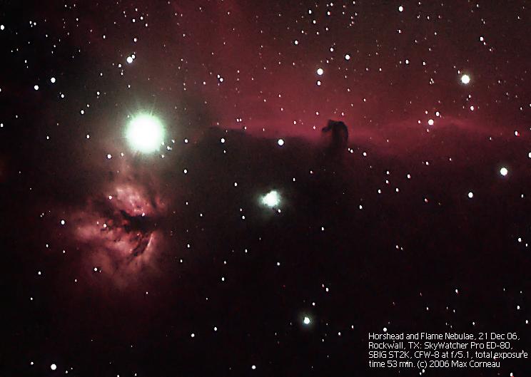 B33 the Horsehead and NGC2024 the Flame NEbula