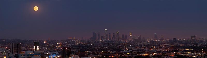 Supermoon over Los Angeles