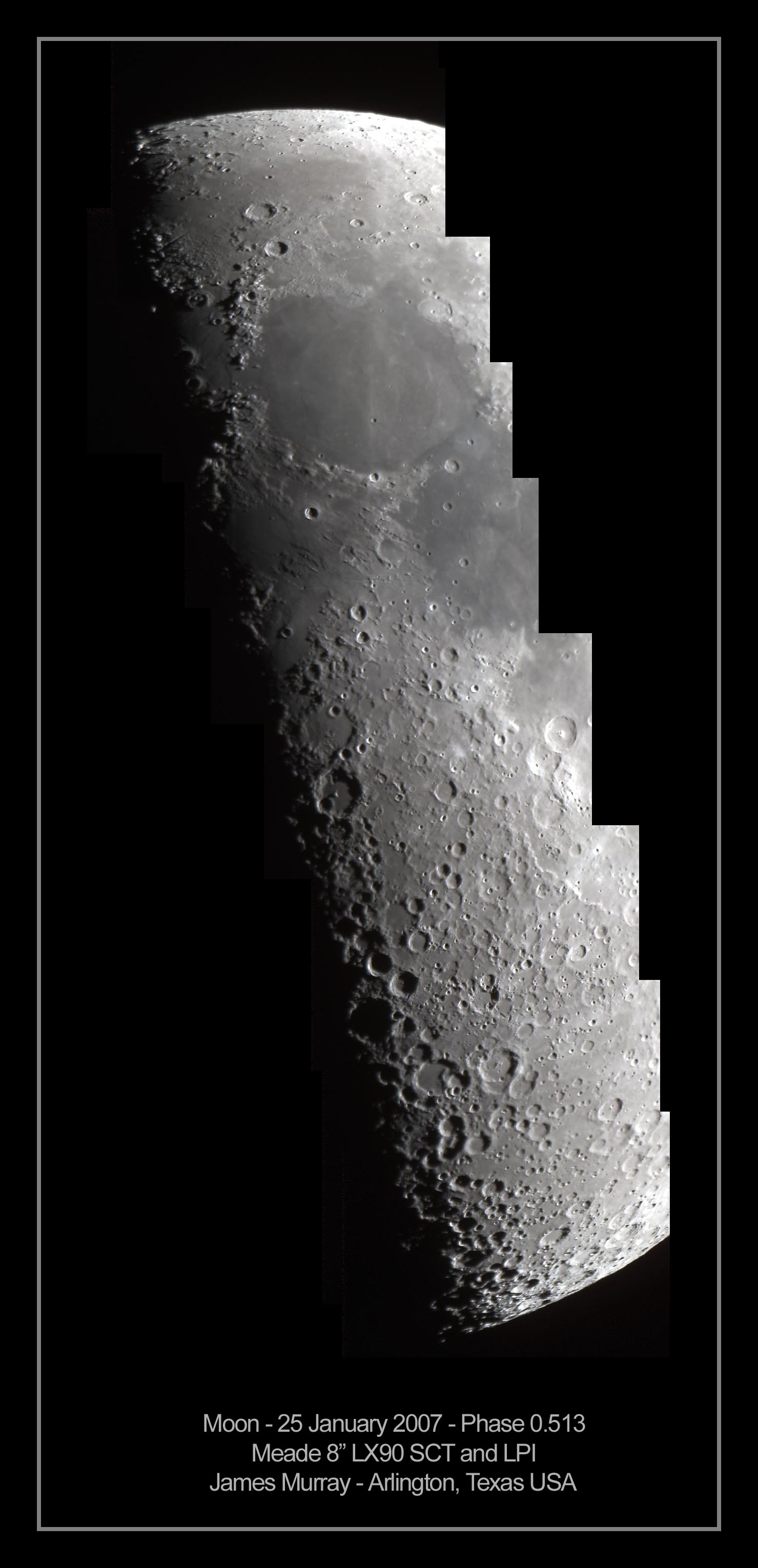 Moon - 25 Jan 2007 - Phase 0.513