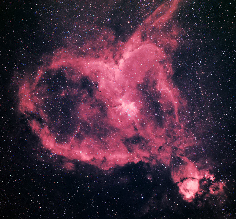 Heart Nebula IC 1805 in Cas.