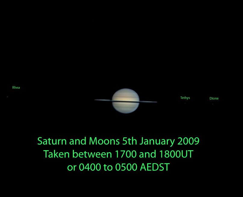 Saturn with moons 6-Jan-2009