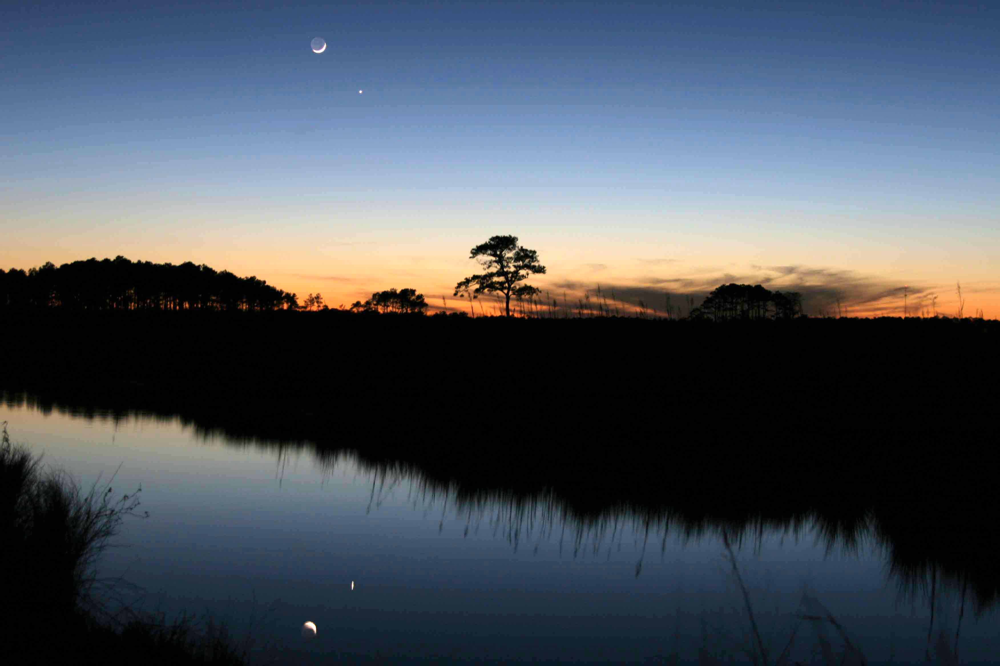 Venus and The Moon Setting