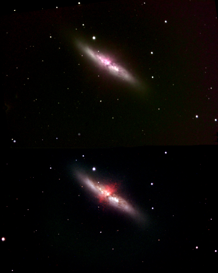 M82 gas jets in Ha