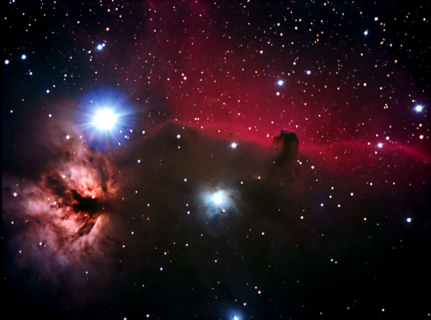 Horsehead and Flame Nebulas