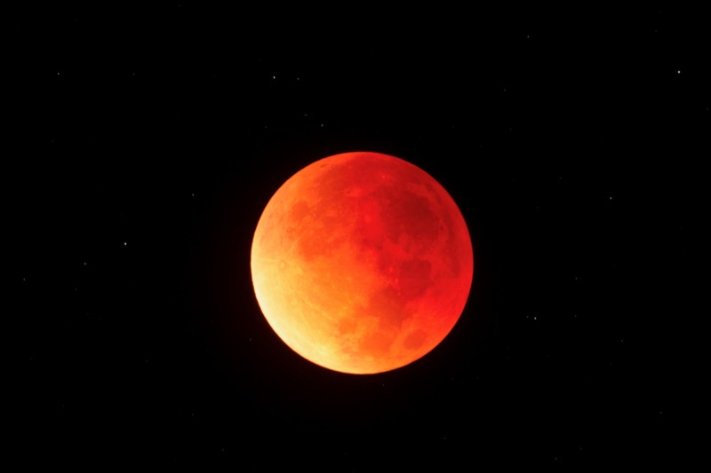Lunar Eclipse January 2018 Moon with Stars