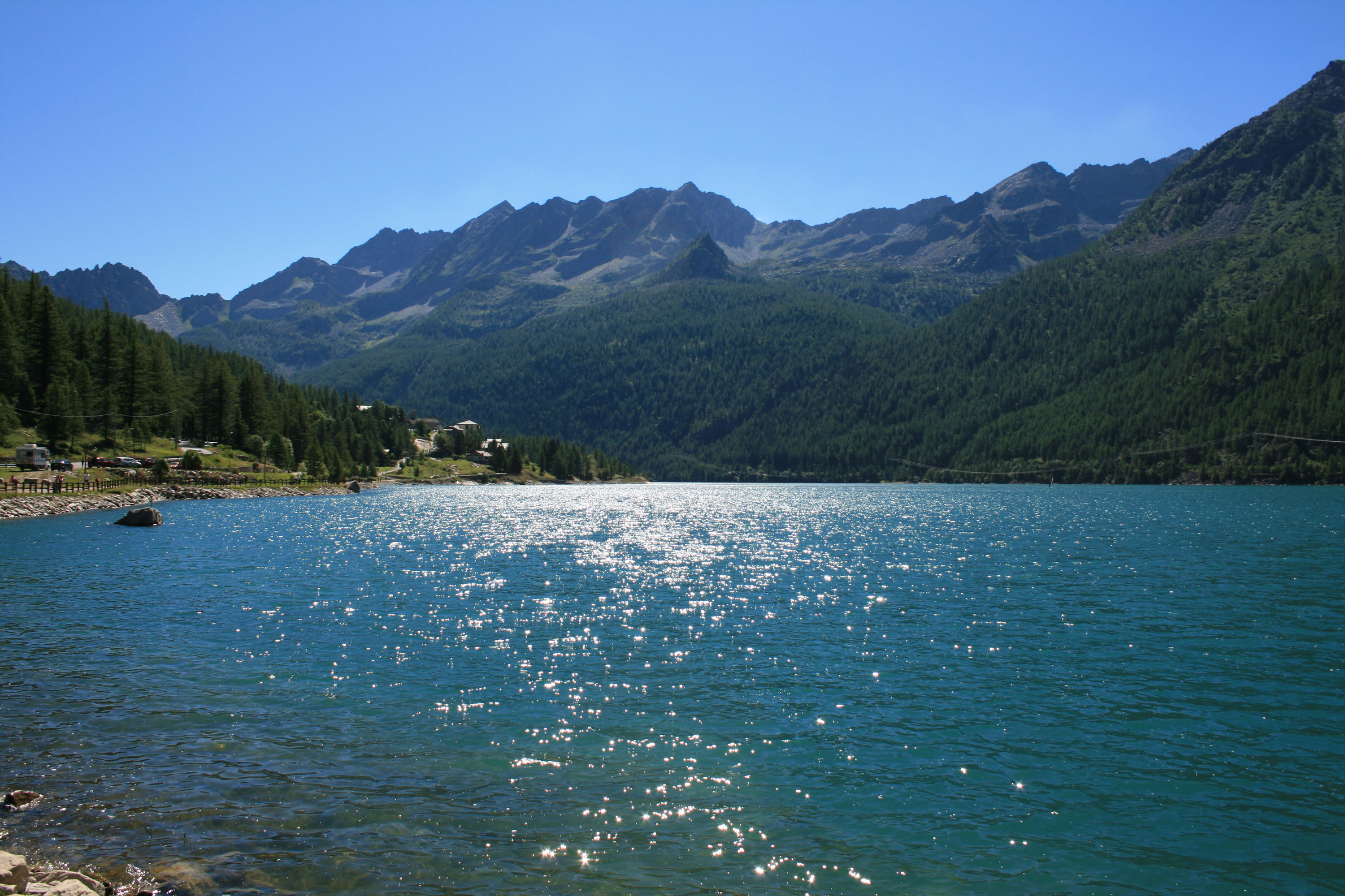 lake and mountains