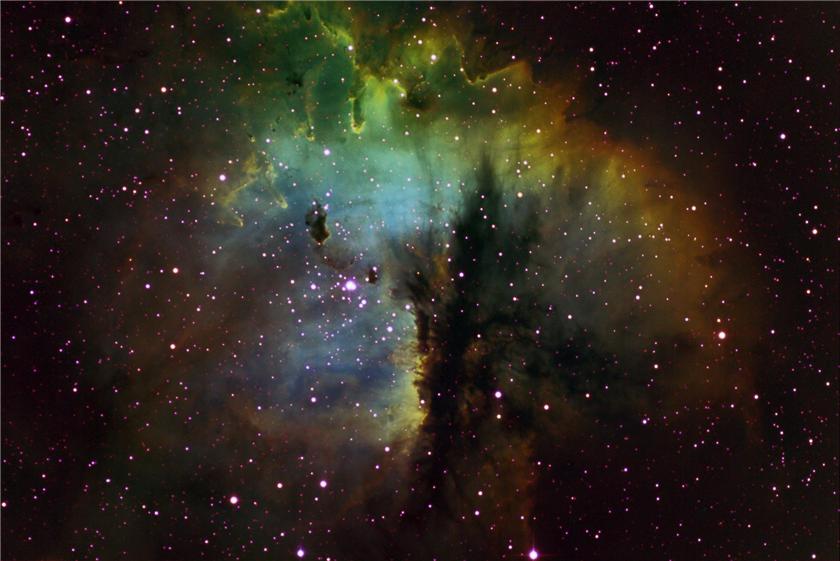 The Pacman Nebula in Mapped Color