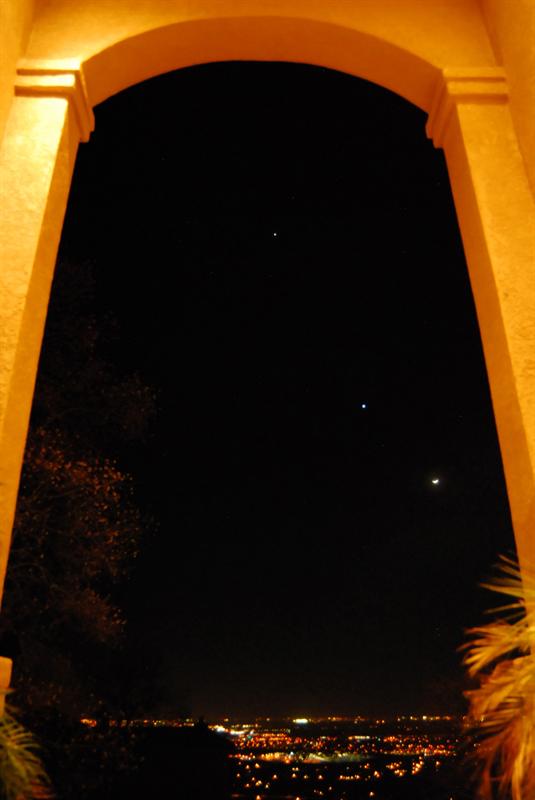 Moon, Jupiter & Venus over Sacramento