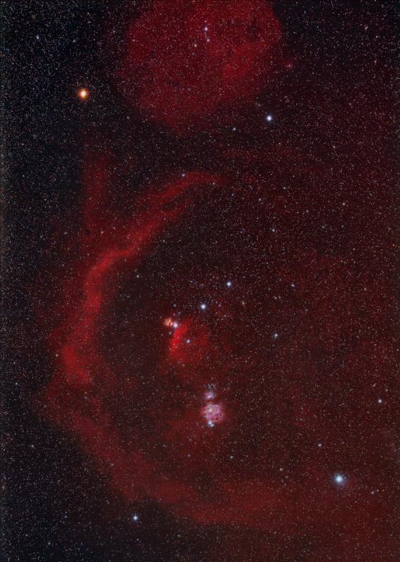 Orion Area Widefield in HaRGB