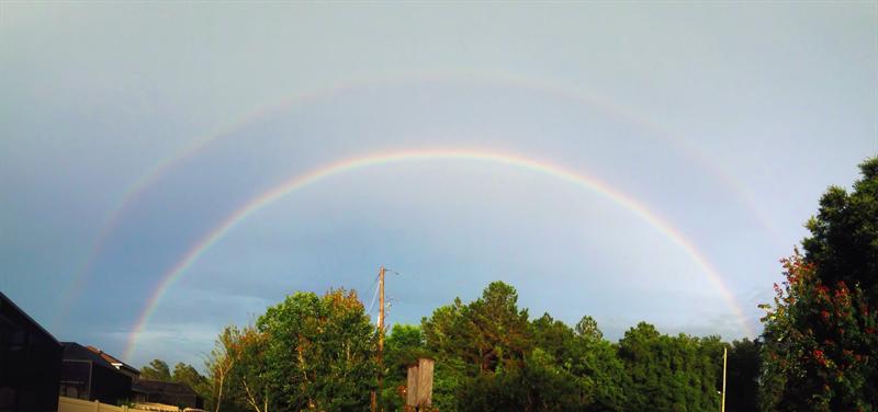 iPhone double rainbow