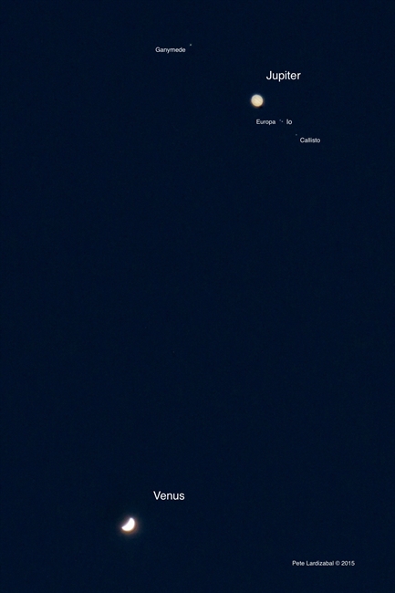 Jupiter paired with Venus