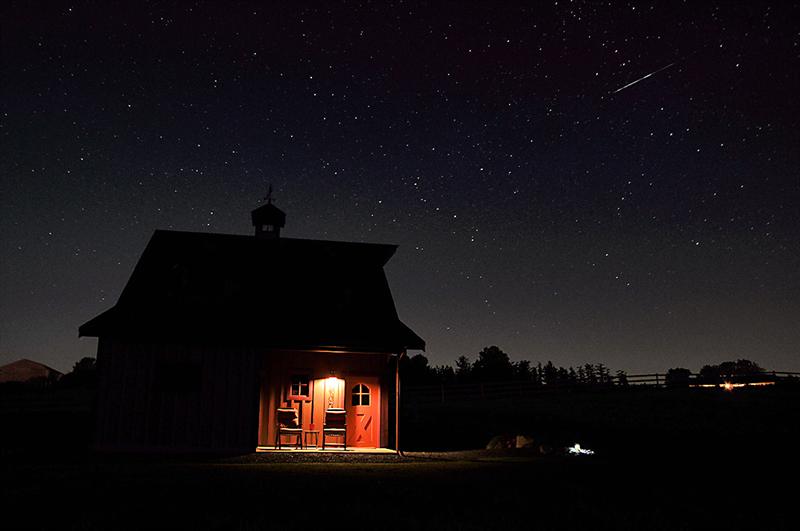 Spring Night with Meteorite