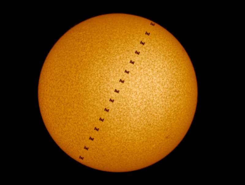 International Space Station solar transit