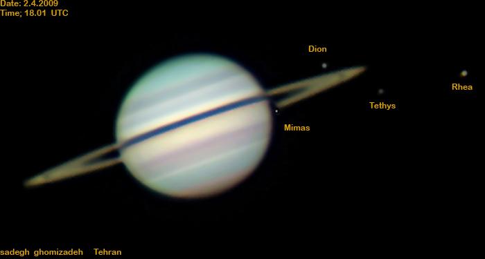 Saturn+4 Moons