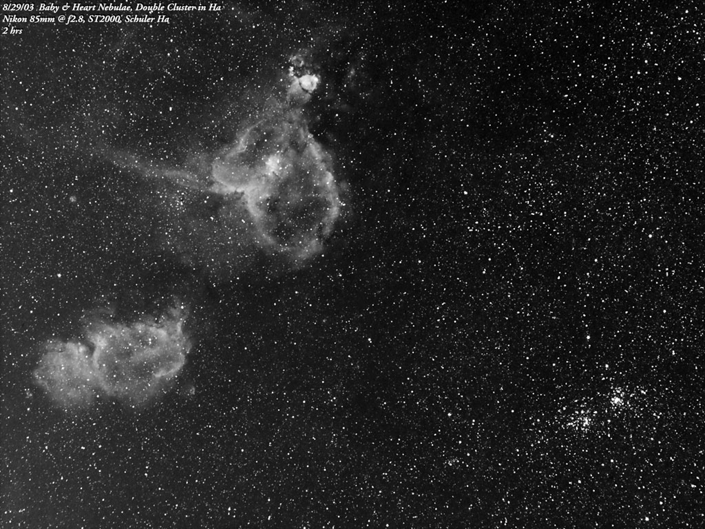 Baby & Heart Nebulae & Double Cluster