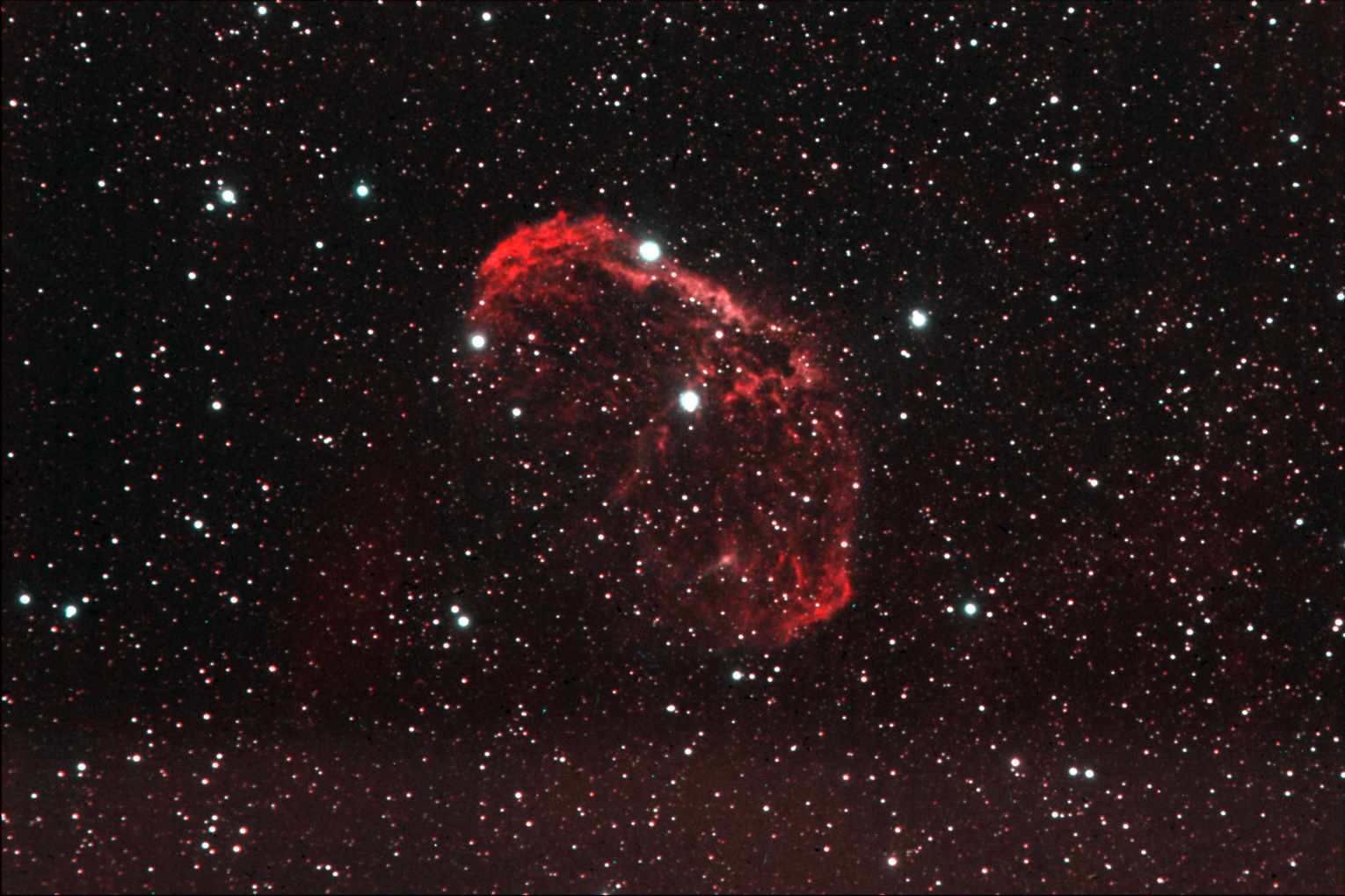 Crescent Nebula in Ha O3