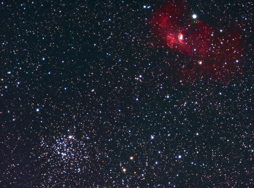 The Bubble Nebula and M52