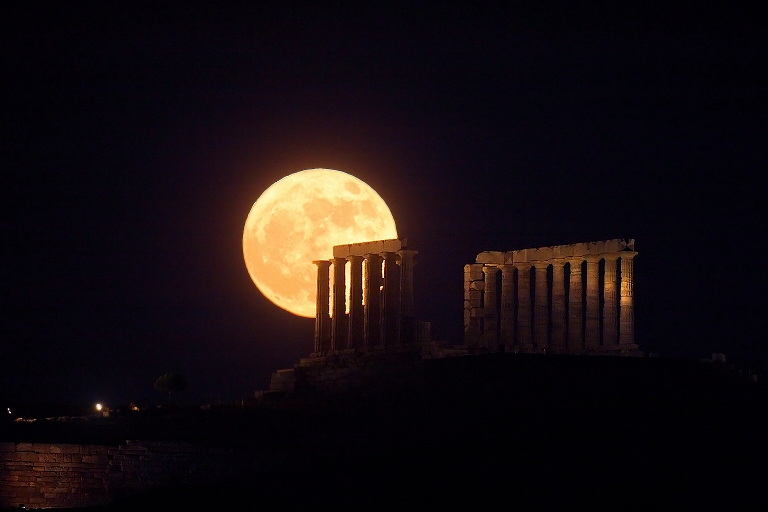 Solstice Full Moon Over Cape Sounion