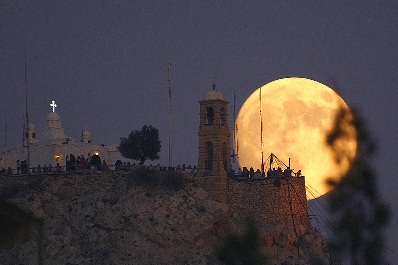 Full Moon Over Lycabettus Hill