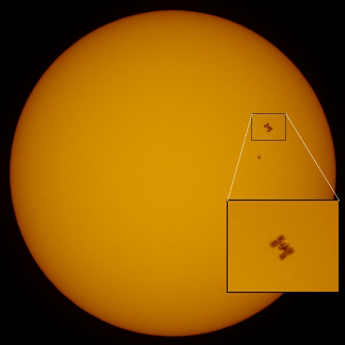 ISS transits the Sun