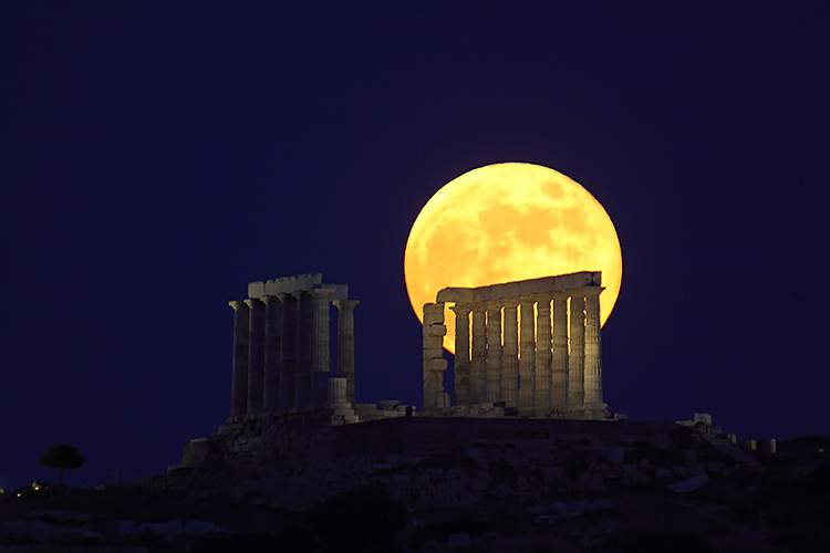 Solstice Full Moon Rising at Sounion (2010)