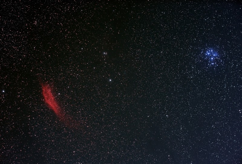 California and M45 in the same field