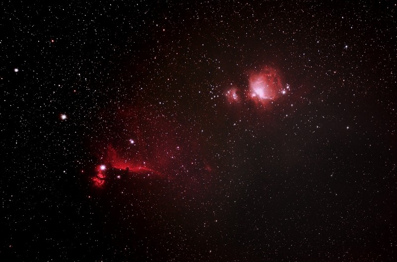 Lower Orion through a 200 mm lens, Dec 5th, 2018