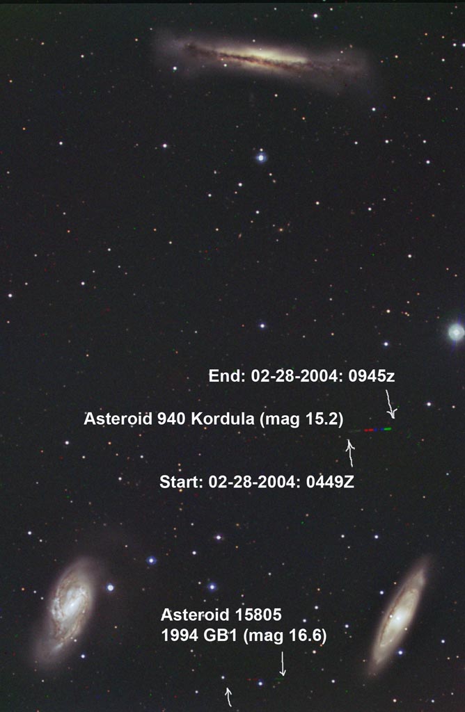 Leo Trio with Two asteroids image