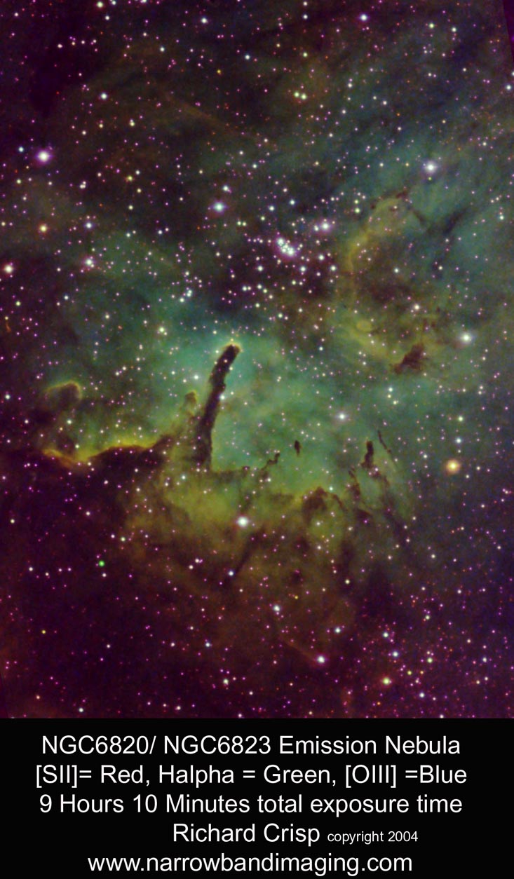 NGC6820/NGC6823 in [SII], Ha and [OIII]