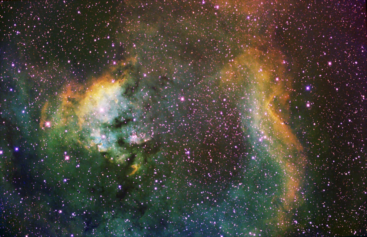 CED214/NGC7822 in [SII], Ha and [OIII]
