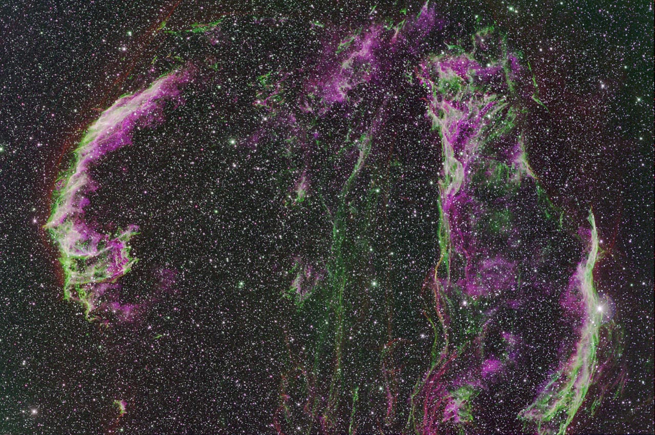 Veil widefield in [SII], Ha and [OIII]