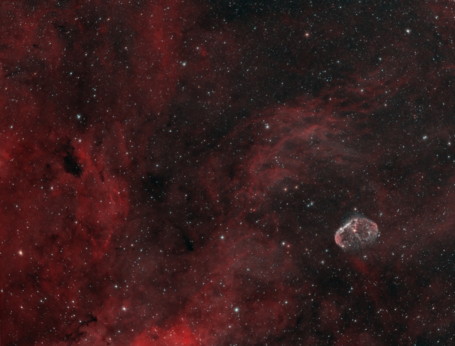 BiColor Widefield Crescent Nebula (Ha + OIII) 