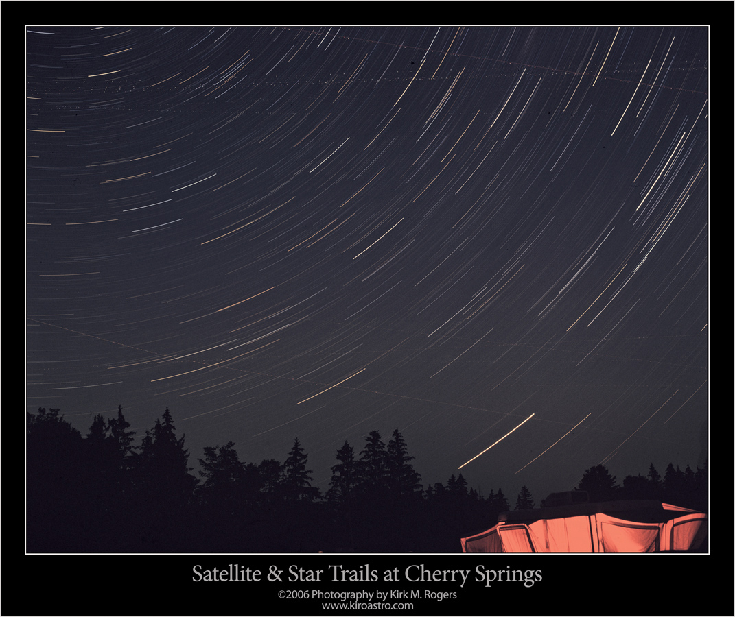 Satellite and Star Trails at Cherry Springs