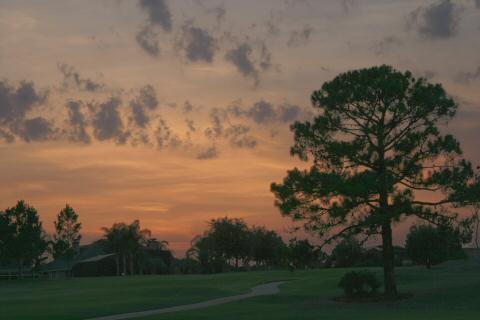 Sunset over the golf course