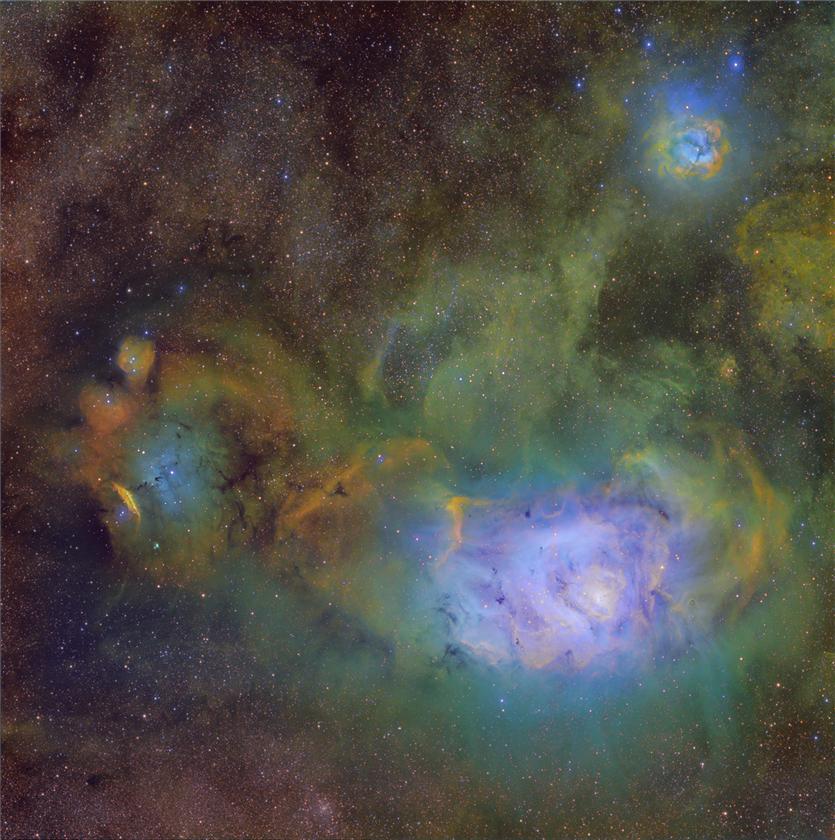 Lagoon & Trifid Tricolor Narrowband