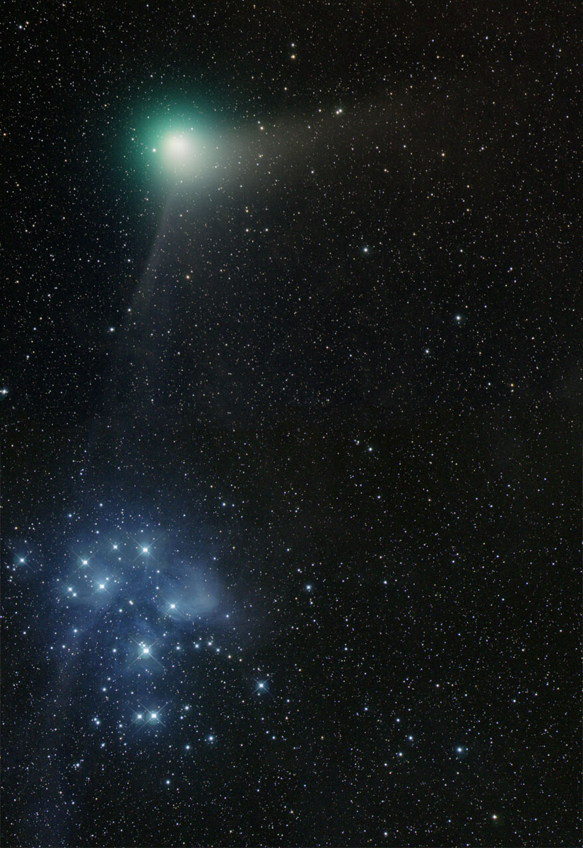Comet Machholz and the Pleiades