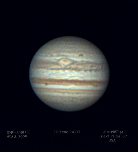 Jupiter with TEC 200mm F/8 Flourite