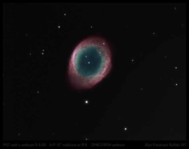 Ring Nebula captured with a webcam