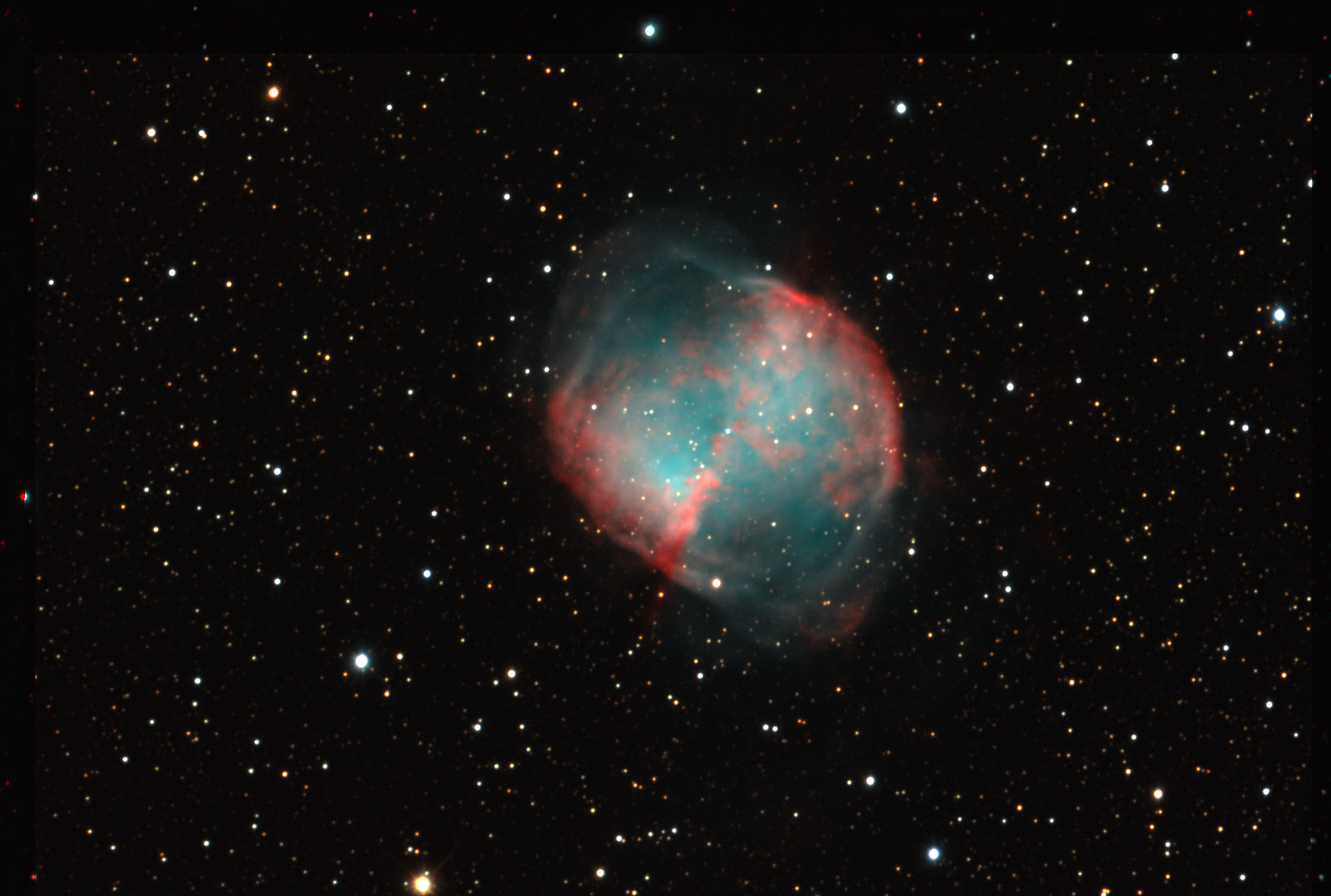 M27 Ha-OIII-RGB
