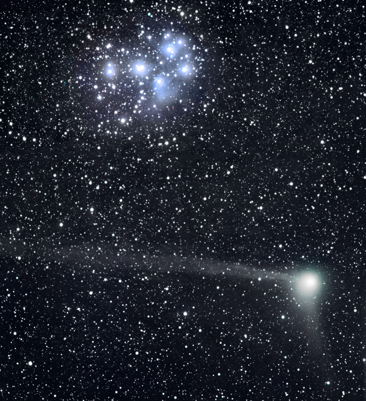 The comet Machholz and the Pleiads