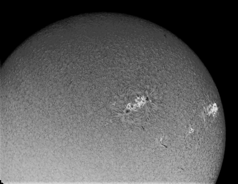 Sunspots and surrounding area