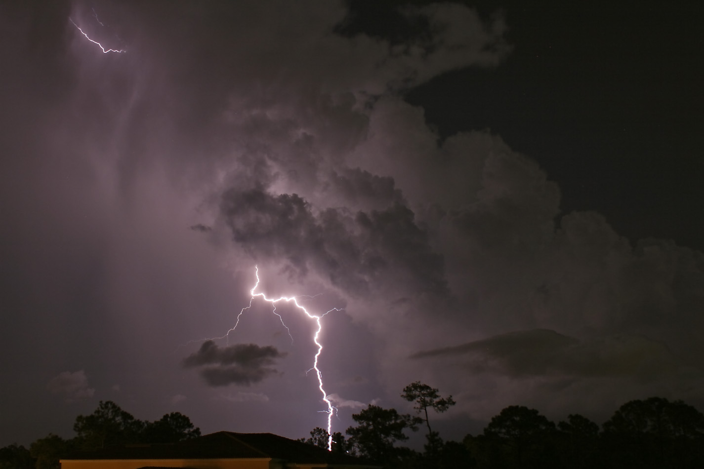 Moonlit thunderstorm