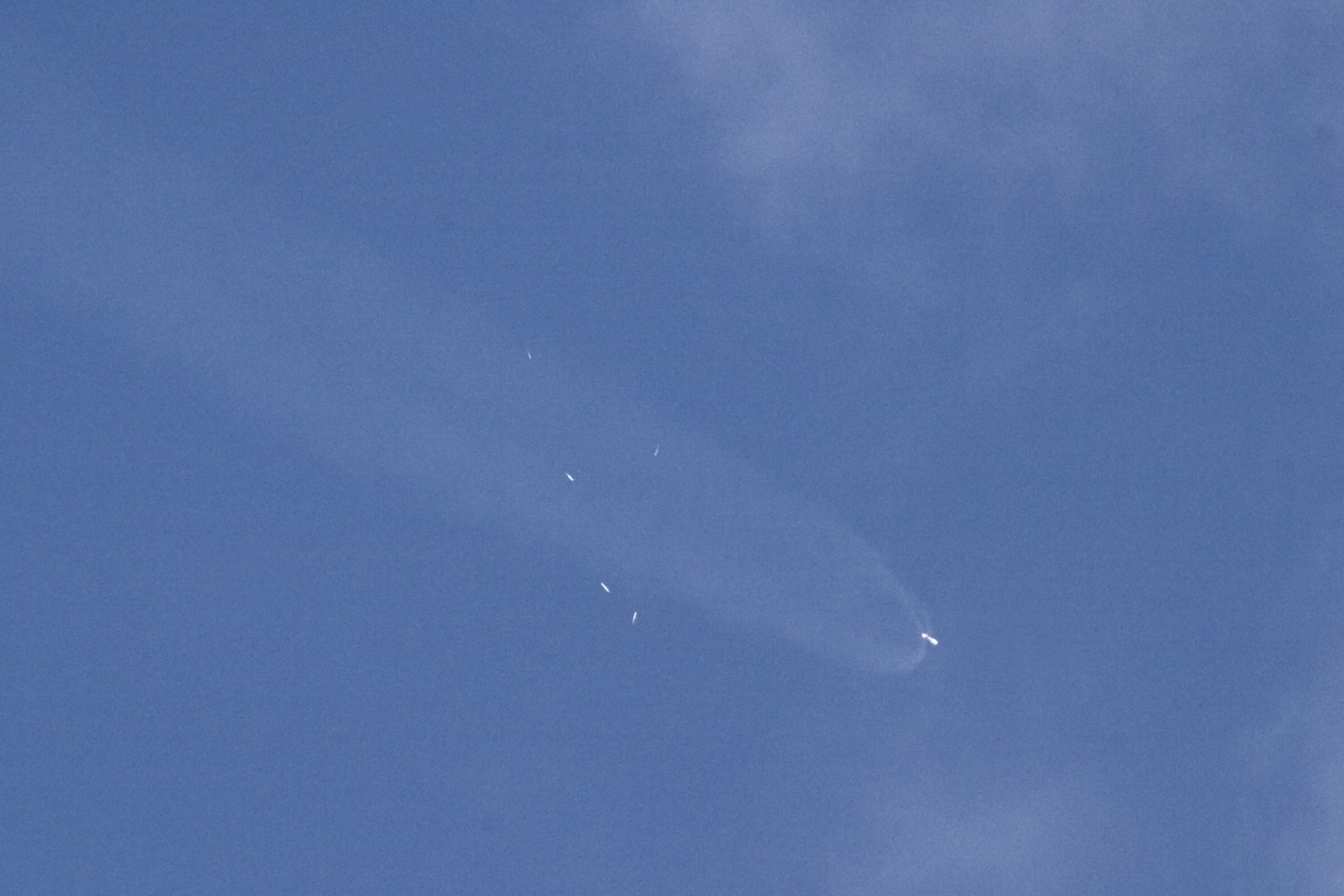 SRBs peel away