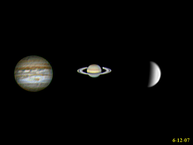 Venus, Saturn, Jupiter