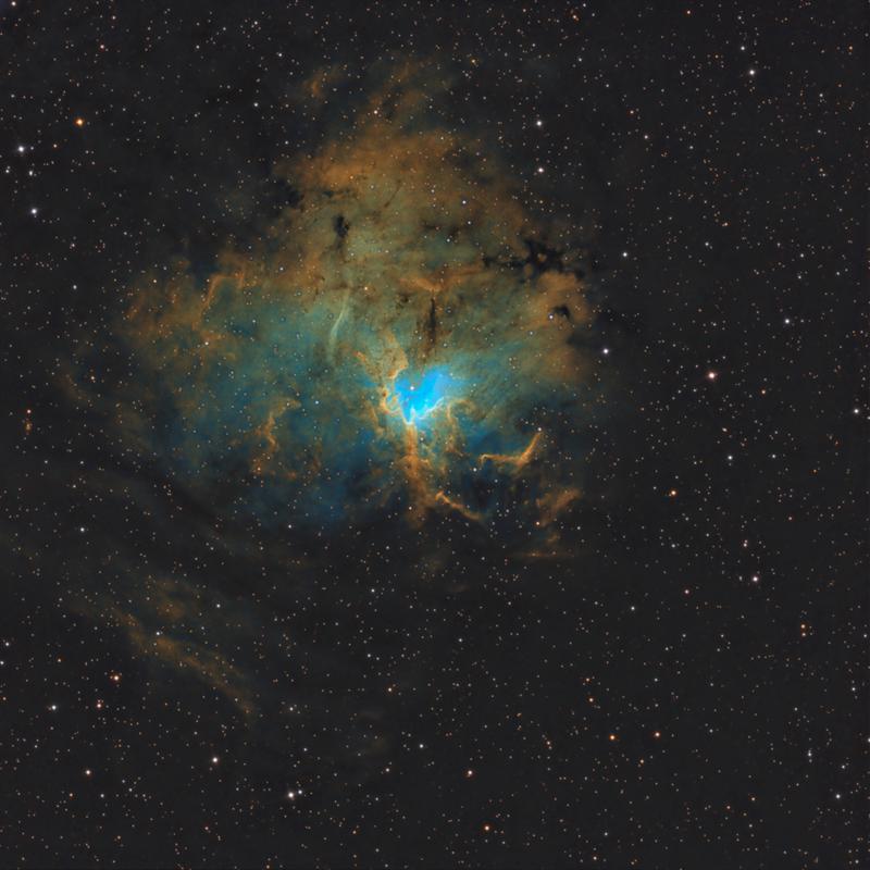 NGC 1491 in "modified" Hubble Palette